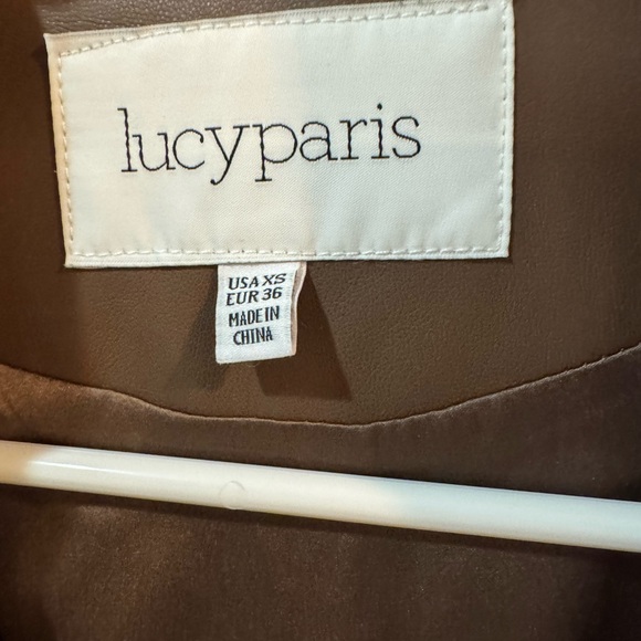 Lucy Paris Chocolate Brown Faux Leather Jacket - Picture 2 of 5